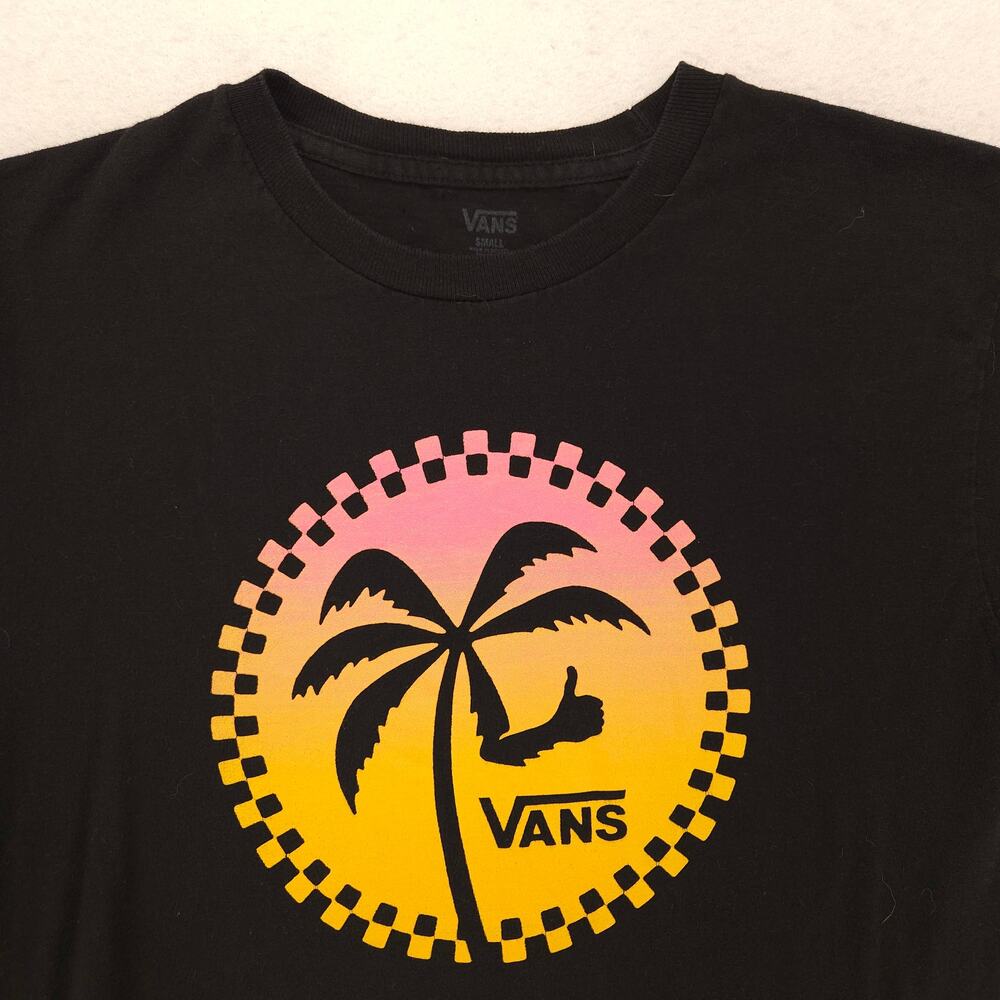 Vans Off the Wall Casual Crew Neck Graphic T Shirt Mens Size Small S Black